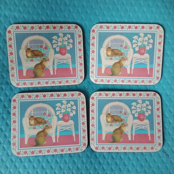 Cats with Chair Coasters/4 pc - Picture 2 of 6